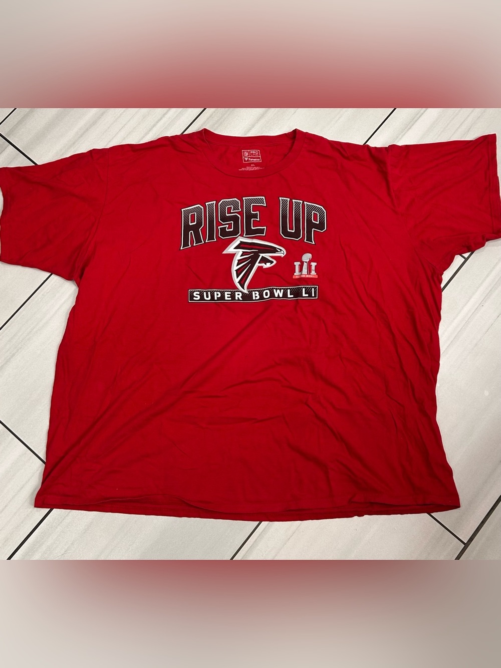Atlanta Falcons Super Bowl 51 Red 4XL Cotton T Shirt